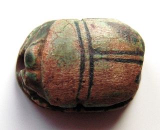 Steatite Egyptian Scarab With A Horse.  Ref.  522. photo