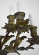 Pair Bronze Sconces Vintage Antique Gold Brass Finish French Ornate Regency Wall Chandeliers, Fixtures, Sconces photo 3