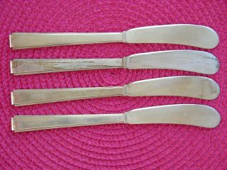 4 Modern Classic Lunt Sterling Silver Butter Knives 6 