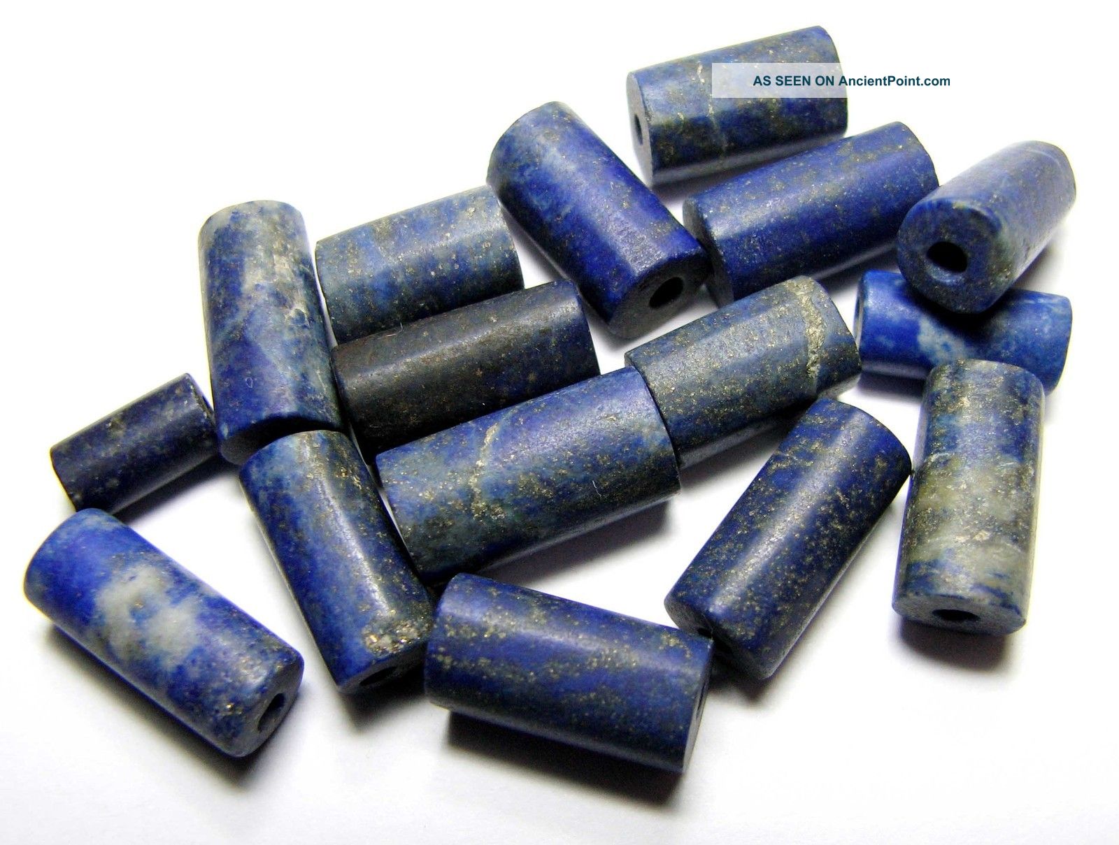 Matncat84 A Lot Of15 Tubular Lapis Lazuli Beads G129 Roman photo