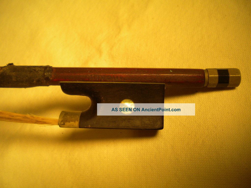 Old/antique Violin Bow Nickel Silver Mounted Frog 4/4 Branded Sivori C.  1930 String photo