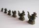 6 Antique Bronze Chicken Triangle Bird Opium Weights Burma Thailand Laos Asia Burma photo 3