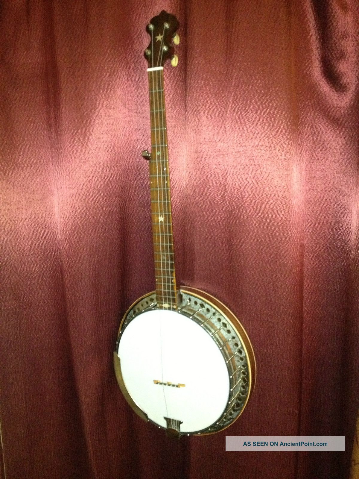 Antique S.  S.  Stewart 5 String Banjo Neck C.  1880 W/added Resonator, String photo