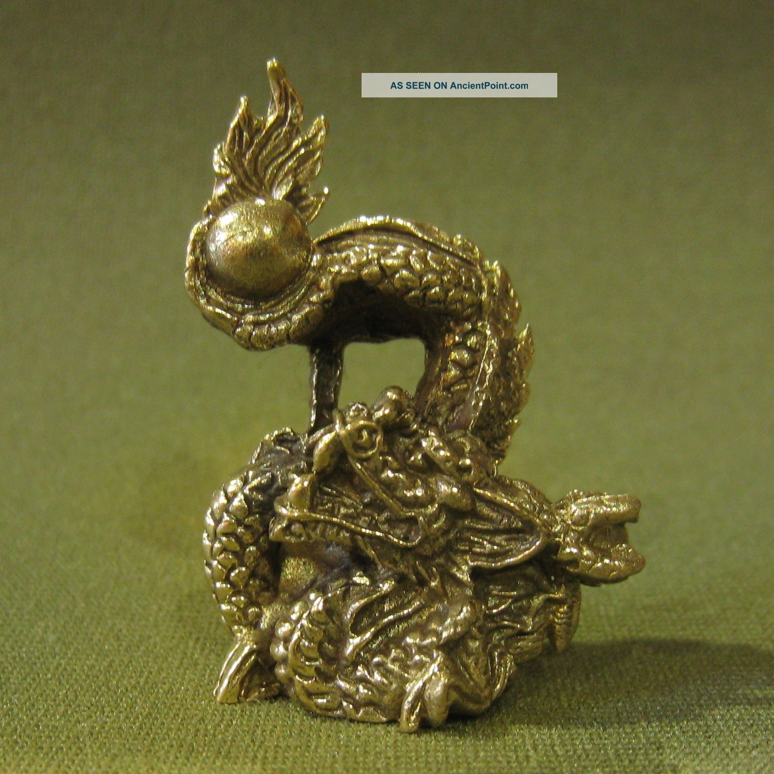 Wealth Dragon Rich Luck Good Business Charm Thai Amulet Amulets photo