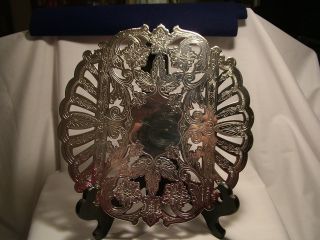 Vintage Trivet - 8.  5 Inch - Silver Plated - Beauty photo