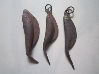 Antique Chinese Lron Fish Shape Knives 3 photo