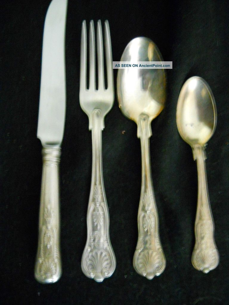 Single Place Setting U.  S.  Navy Officer ' S Silverplate (4pcs. ) Flatware Anchors photo