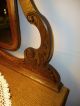Antique Oak Dresser,  Bureau With Beveled Mirror Ornate Carvings,  Refinished Usa 1900-1950 photo 4