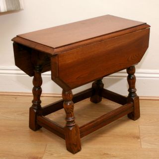 Solid English Oak Country Style Extending Table Coffee Side Or Occasional photo
