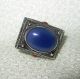 Vntg Antique Fancy Silver.  800 Watch Fob Coral Cabs Lge Blue Stone Seal Art Deco Silver Alloys (.800-.899) photo 3