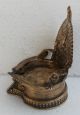 Antique Vintage Hand Casted Brass Puja Worship Oil Lamp Goddess Laxmi India photo 5