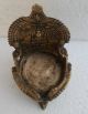 Antique Vintage Hand Casted Brass Puja Worship Oil Lamp Goddess Laxmi India photo 6