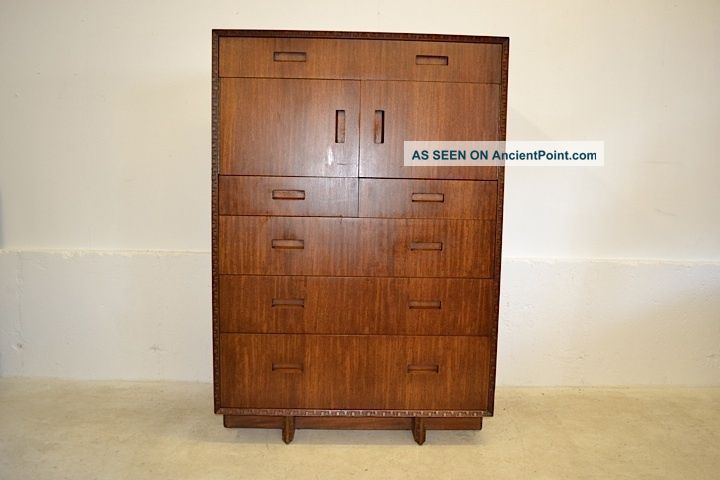 Frank Lloyd Wright For Hendredon Furniture Mahogany Taliesin Tall Dresser Mid-Century Modernism photo