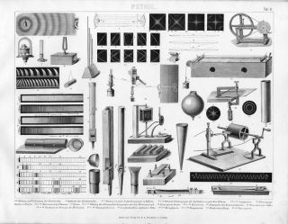 1856 Vintage Physics Instrument Science Antique Engraving Print photo