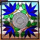 Stained Glass Window Panel Art Nouveau Vintage Plate 1900-1940 photo 2