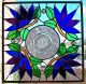 Stained Glass Window Panel Art Nouveau Vintage Plate 1900-1940 photo 4