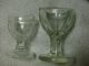 2 Glass Antique Vintage Medical Eye Cups Eye Cleaning Cups Sgn Wt W T Usa Ribbed Optical photo 1