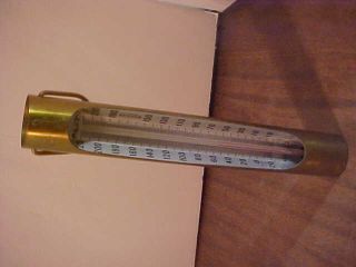 Vintage Brass Weksler Thermometer photo