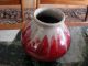 Art Deco 30s Danish Maroon/grey Drip Glaze Pottery Vase Vases photo 2