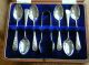 Heavy Quality Antique Cased Set Of Six Solid Silver Hm Spoons/tongs 127.  5g - 1907 Other photo 1