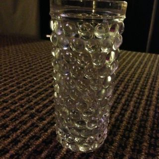 Vintage 1940 ' S Or 50 ' S Hobnail Highball Clear Glass Or Vase,  6 