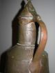 Huge Old Antique Copper Kettle Pitcher Dovetailed Tooled Handle Holds 4 Liters Primitives photo 8