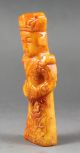Old Chinese Hetian Jade Hand - Carved Jade Statue Ancient Man 3 Inch Men, Women & Children photo 3