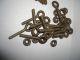 7 Antique Victorian Stamped Brass Drawer Pull Steel Handle Screw Vtg Drawer Pulls photo 1