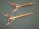 Pair Of Antique Bronze /brass Andirons With Flames / Claw Feet Metalware photo 1