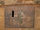 1800 - 30s Hide Covered Trunk Document Box Lock Chest Box Leather American Antique 1800-1899 photo 5