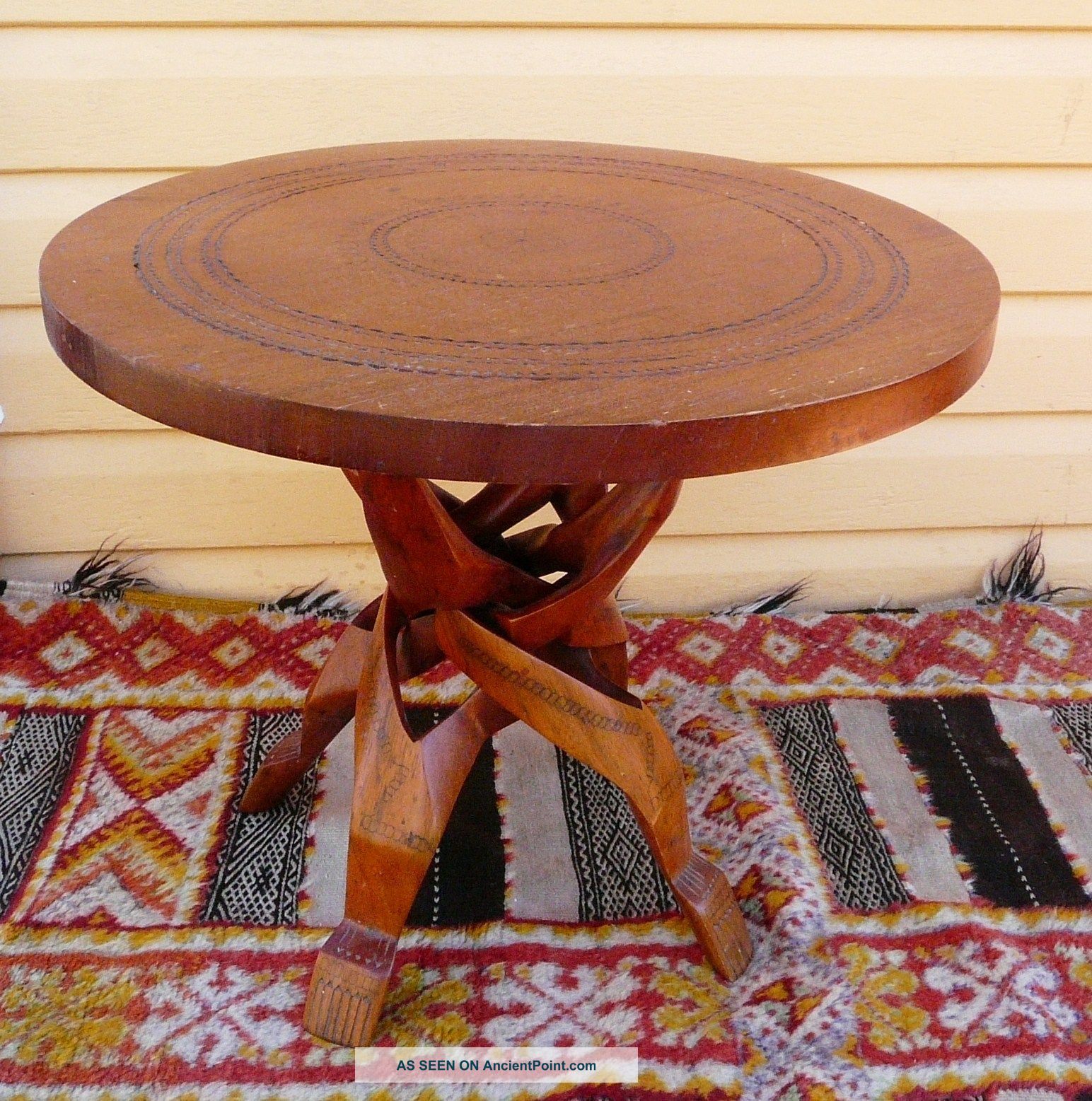Heavy Old Hand Carved Solid Wood Table From New Guinea Tables photo
