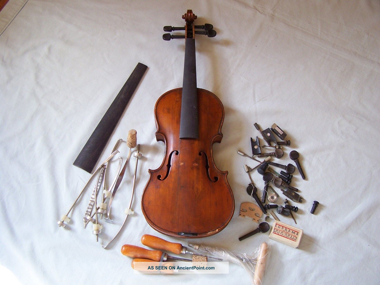 Early 1900 ' S Copy Of Nikolaus Amati Maple Wood Violin Germany Antique Vtg String photo