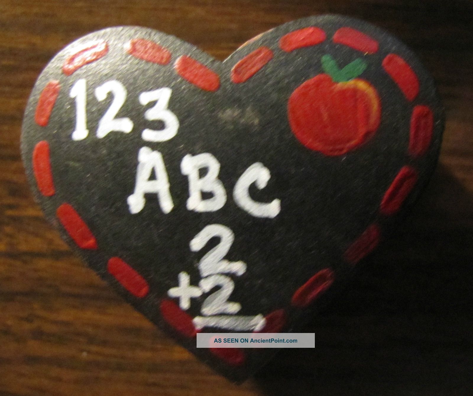 123 Abc 2+2 Teacher Trinket Box Paperclip Holder All Wood Handmade Hand Painted Boxes photo