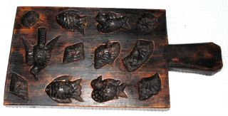 Antique Dutch Carved Cookie Candy Chocolate Mold Bord photo