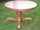 Stunning Antique 1930 ' S Solid Oak Dining Or Kitchen Pedestal Table 1900-1950 photo 2