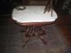 Antique Walnut Victoian White Marble Top Table 1800-1899 photo 1
