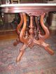 Antique Walnut Victoian White Marble Top Table 1800-1899 photo 2