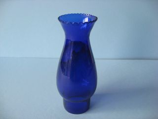 Blue Glass Funnel For Oil Lamp Vintage photo