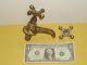 Antique 2 Pair Towel Bar Ends 1 Cast Iron&1blk.  Porcelain&brass Hot Faucet Sinks photo 7
