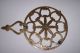 Antique Vintage Solid Brass Footed Trivet For Iron Rest Round With Handle Trivets photo 1