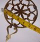Antique Vintage Solid Brass Footed Trivet For Iron Rest Round With Handle Trivets photo 3
