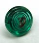 Antique Charmstring Glass Button Teal Cone With Dots Swirl Back Buttons photo 2