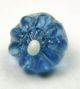 Antique Charmstring Glass Button Blue Candy Mold With White Ball Top Swirl Back Buttons photo 1