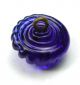 Antique Charmstring Glass Button Cobalt Blue Candy Mold Swirl Back Buttons photo 2