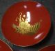H583: Japanese Old Lacquer Ware 3 Sake Cups With Stand W/japan Flag Makie Other photo 2