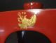 H583: Japanese Old Lacquer Ware 3 Sake Cups With Stand W/japan Flag Makie Other photo 3