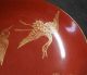 H584: Japanese Old Lacquer Ware 3 Sake Cups With Stand With Chinkin - Makie Other photo 3