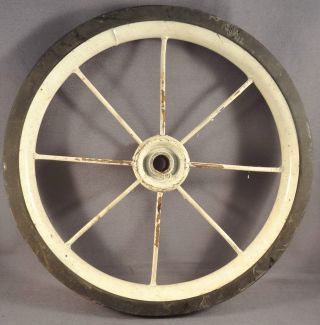 7.  25 Inch Wheel Semi Pheumatic Tire For Vintage Trike Tricycle Baby Carriage Nos photo