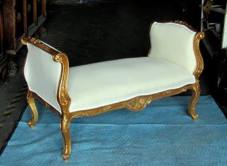 Chic French Country Gilded Louis Xv Daybed Bench Settee Sofa photo