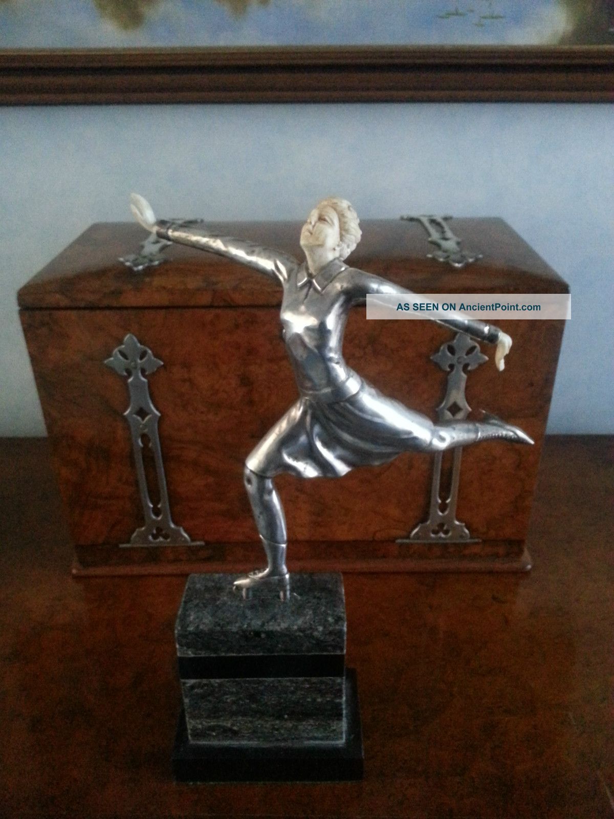 Art Deco Ice Skater Silver Plated And 